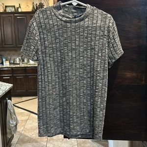 Prince & Fox gray and white mock turtleneck sz S